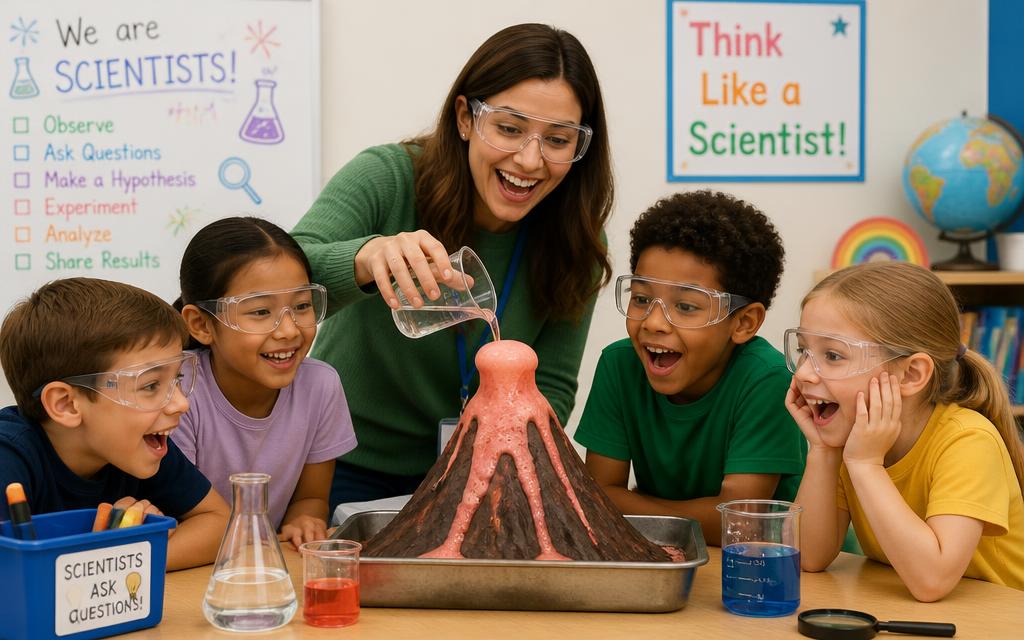Students working on a hands-on science project